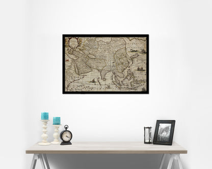 Asia Willem Blaeu Amsterdam 1640 Historical Map Framed Print Art Wall Decor Gifts