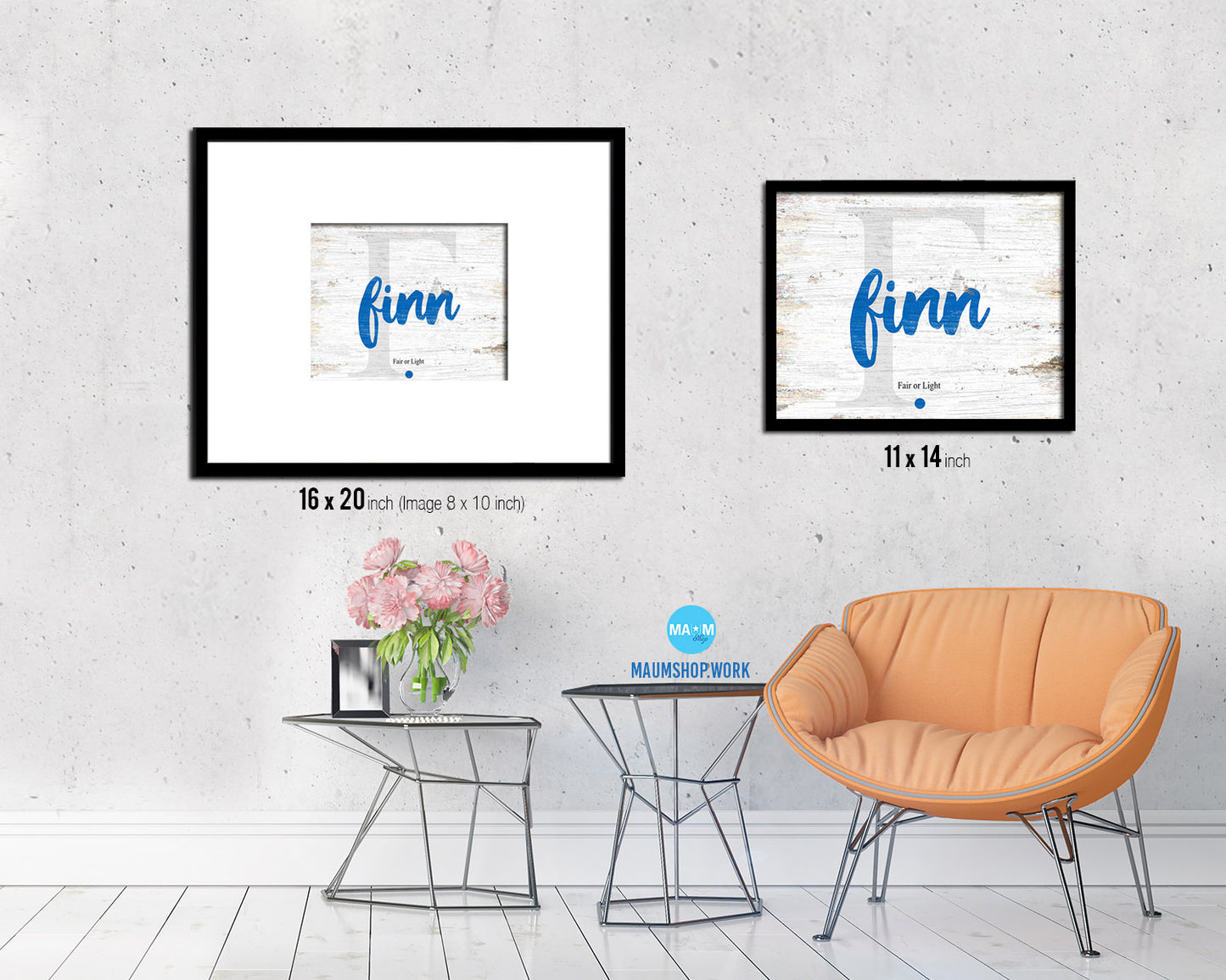 Finn Personalized Bible Name Plate Framed Print Art Kids Baby Room Wall Decor Gifts