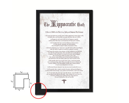 Hippocratic Oath Declarations Gifts for Medical Students Doctor Office Decor Wall Art, White