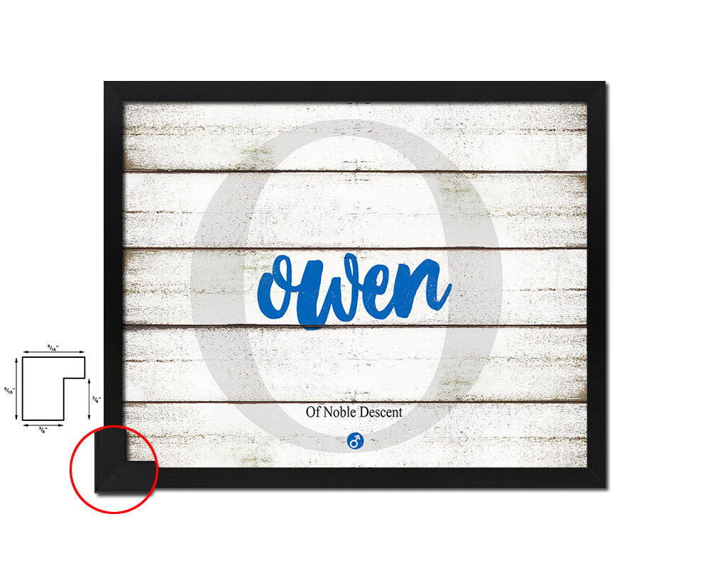 Owen Personalized Bible Name Plate Framed Print Art Kids Baby Room Wall Decor Gifts