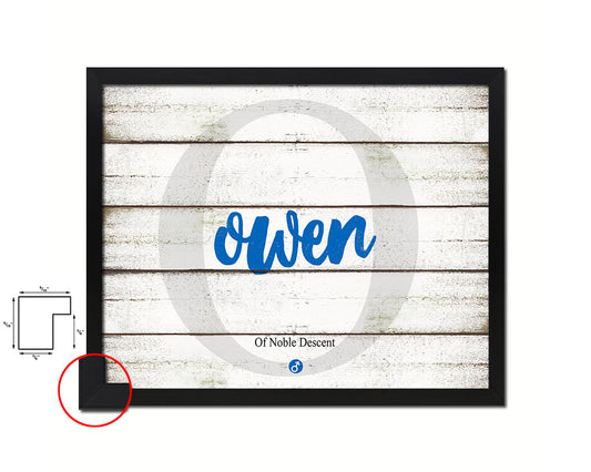 Owen Personalized Bible Name Plate Framed Print Art Kids Baby Room Wall Decor Gifts
