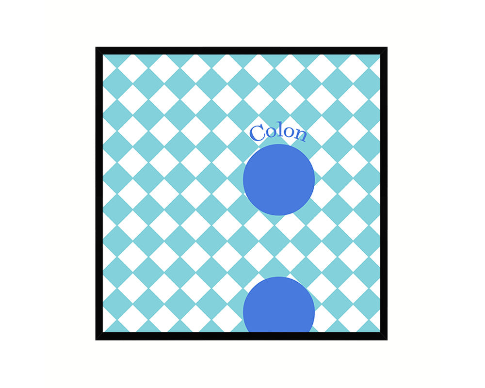 Colon Punctuation Symbol Framed Print Home Decor Wall Art Teacher Gifts