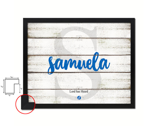 Samuela Personalized Bible Name Plate Framed Print Art Kids Baby Room Wall Decor Gifts