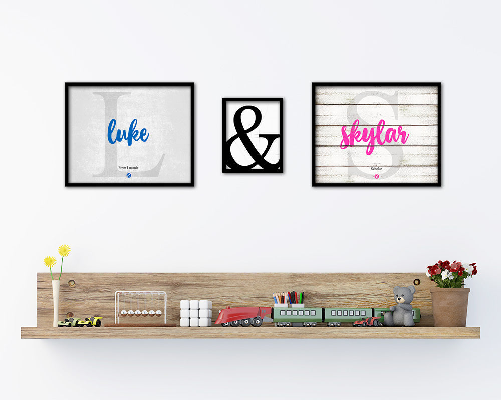Lucas Personalized Bible Name Plate Framed Print Art Kids Baby Room Wall Decor Gifts