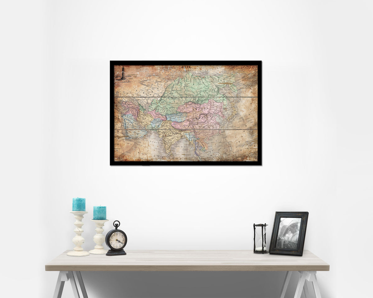 Asia 1875 Antique Map Framed Print Art Wall Decor Gifts