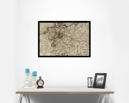 Germany Historical Map Framed Print Art Wall Decor Gifts