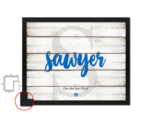 Sawyer Personalized Bible Name Plate Framed Print Art Kids Baby Room Wall Decor Gifts