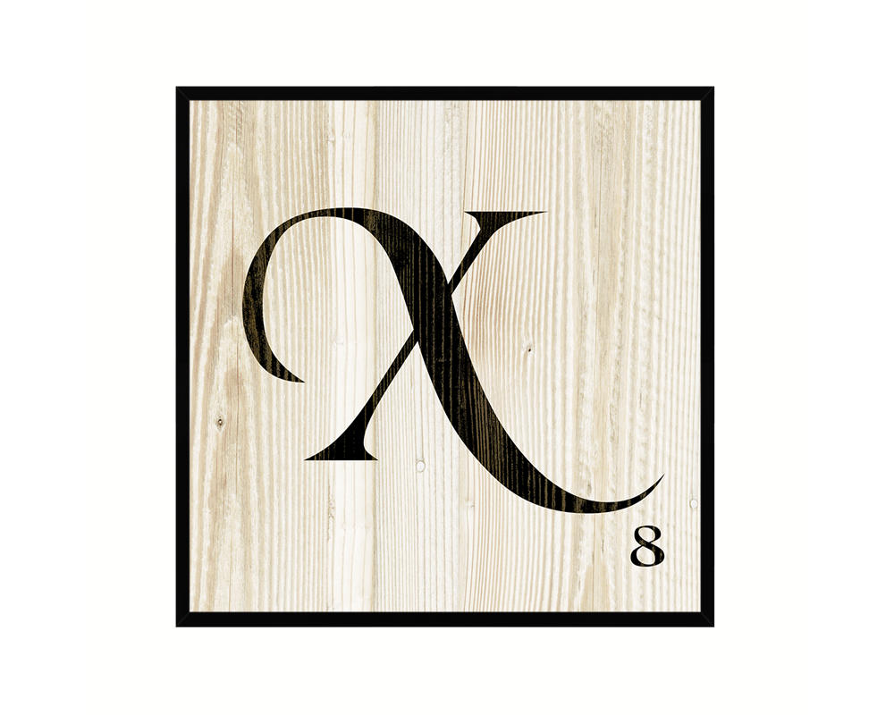 Letter X Custom Scrabble Sign Framed Prints Wall Art Decor Gifts, Wood