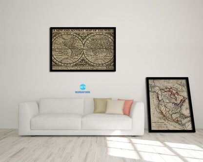World John Speed 1635 Historical Map Framed Print Art Wall Decor Gifts