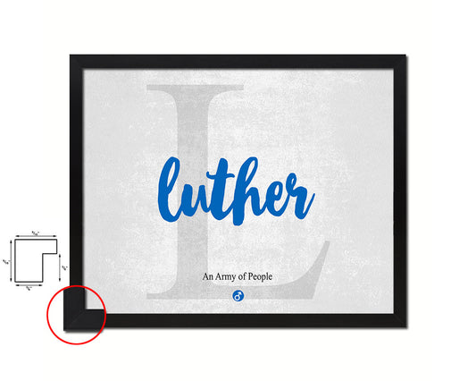 Luther Personalized Bible Name Plate Framed Print Art Kids Baby Room Wall Decor Gifts