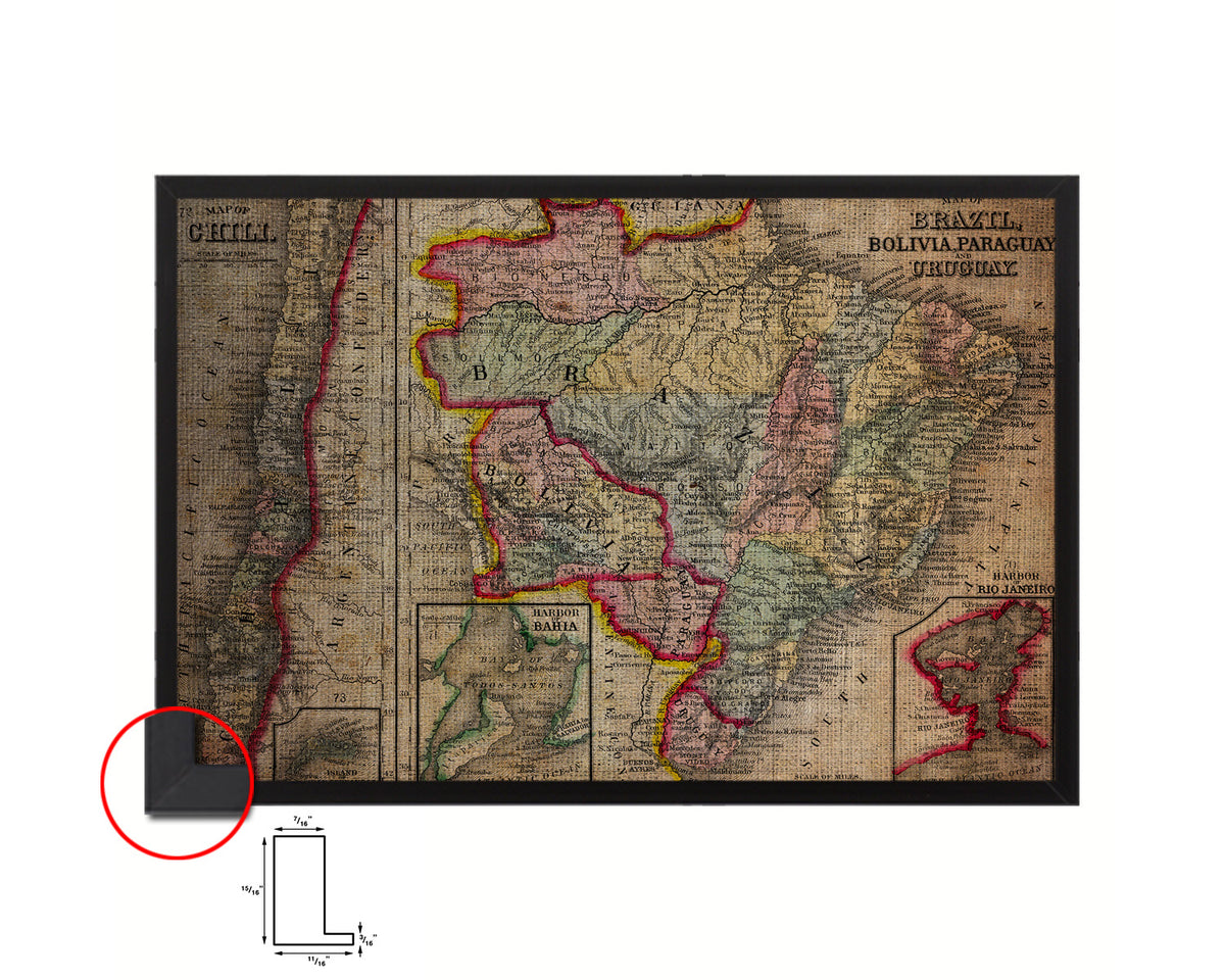 Persia Iraq Iran Afghanistan Vintage Map Framed Print Art Wall Decor Gifts