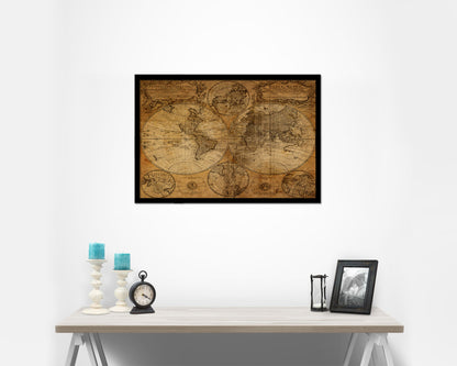 World Johann Baptist Homann Nuremberg Germany 1746 Historical Map Framed Print Art Wall Decor Gifts
