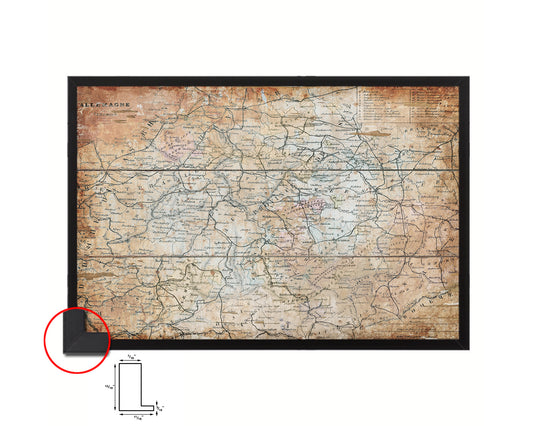 Germany Antique Map Framed Print Art Wall Decor Gifts