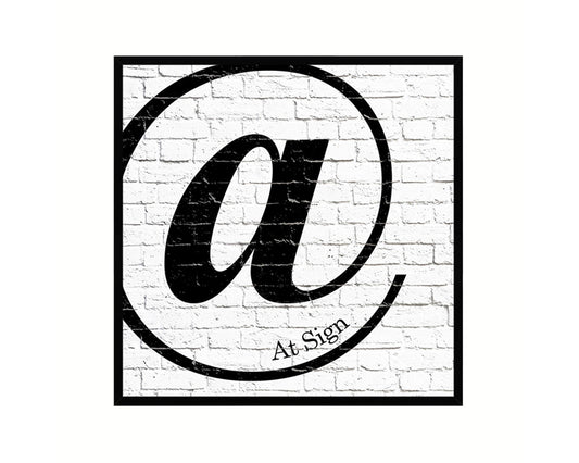 At Sign Punctuation Symbol Framed Print Home Decor Wall Art Teacher Gifts