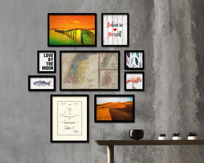 Holy Land Romans David Solomon Israel Palestine Historical Map Framed Print Art Wall Decor Gifts