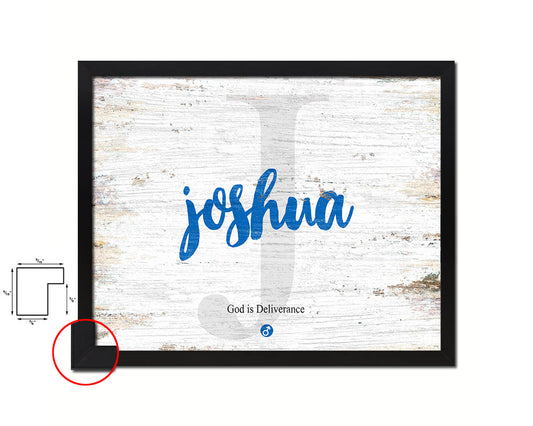 Joshua Personalized Bible Name Plate Framed Print Art Kids Baby Room Wall Decor Gifts