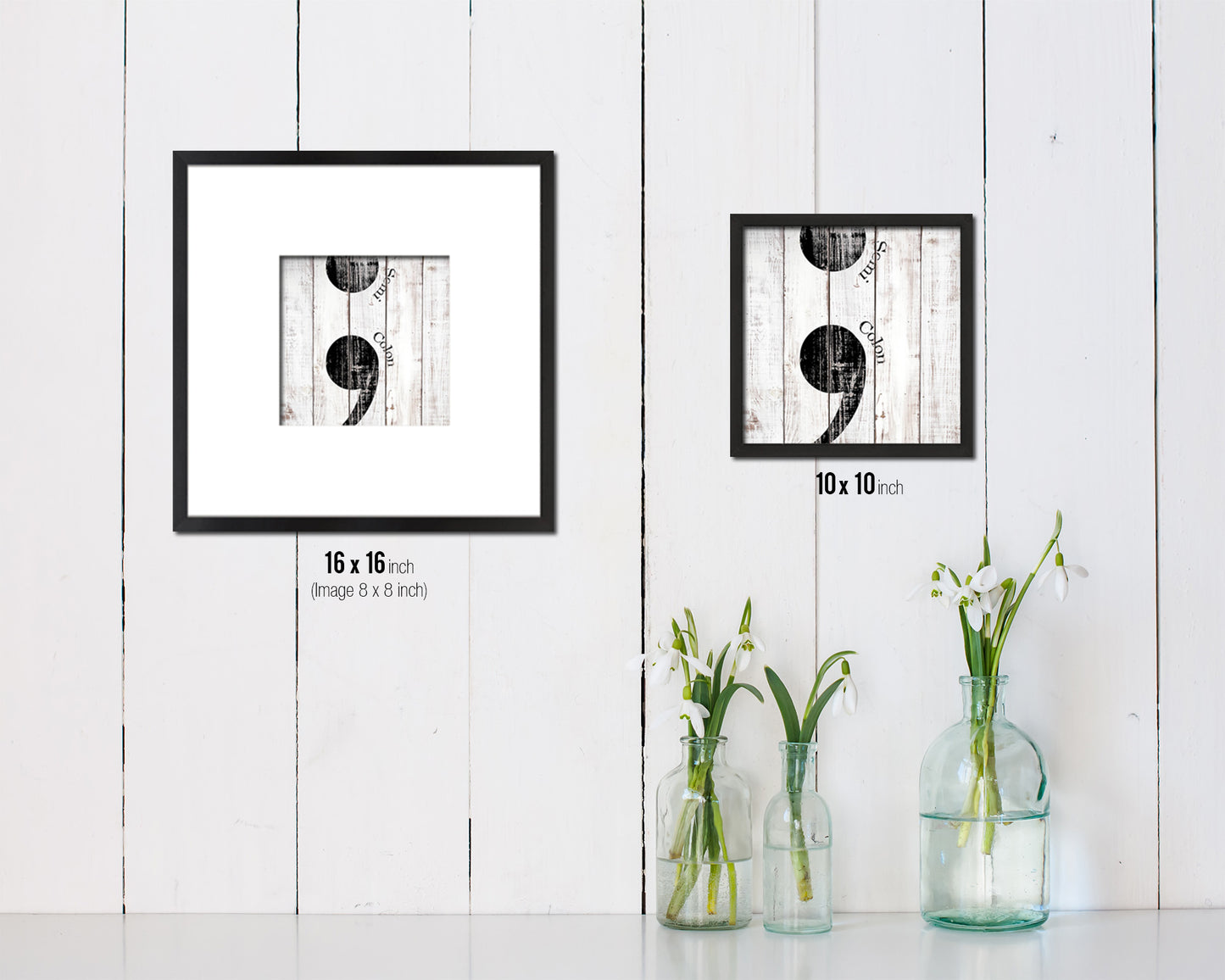 Semicolon Punctuation Symbol Framed Print Home Decor Wall Art Teacher Gifts