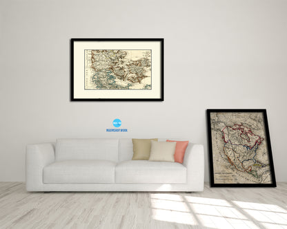 Denmark Old Map Framed Print Art Wall Decor Gifts