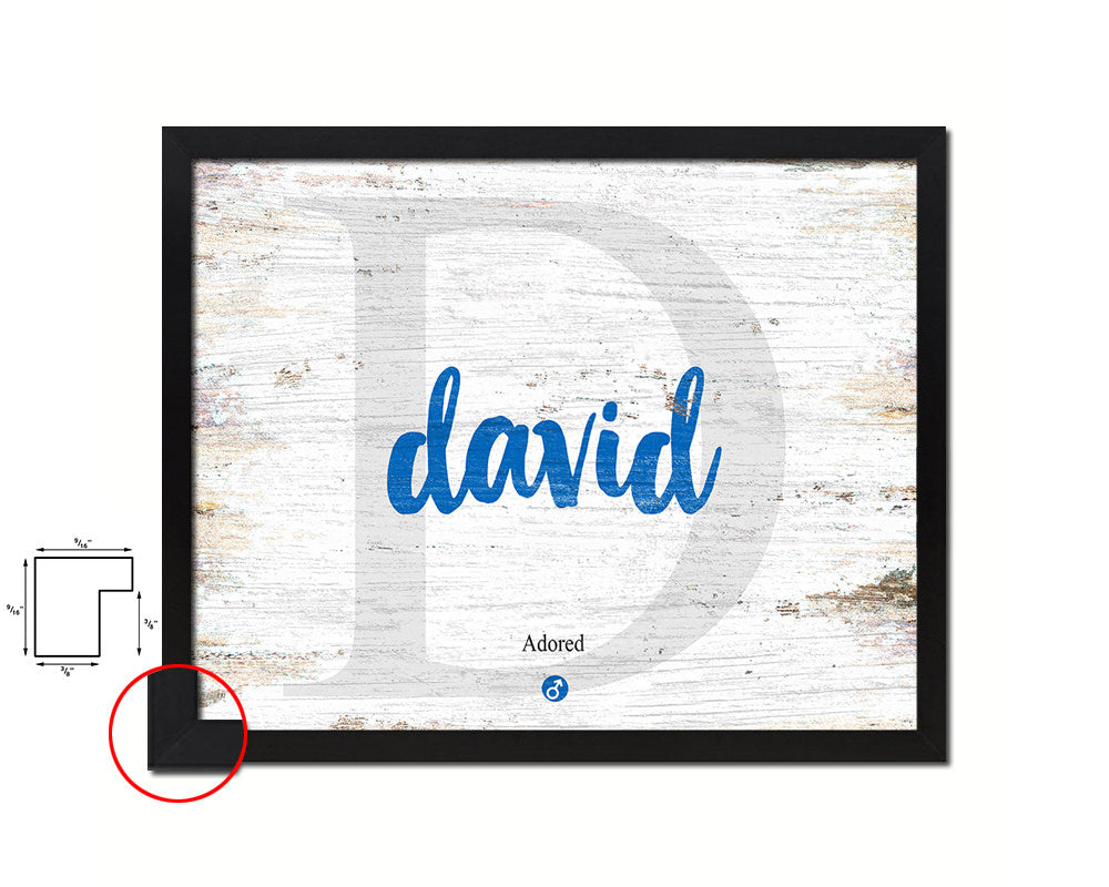 David Personalized Bible Name Plate Framed Print Art Kids Baby Room Wall Decor Gifts