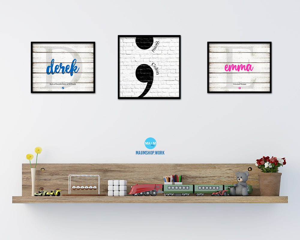 Semicolon Punctuation Symbol Framed Print Home Decor Wall Art Teacher Gifts