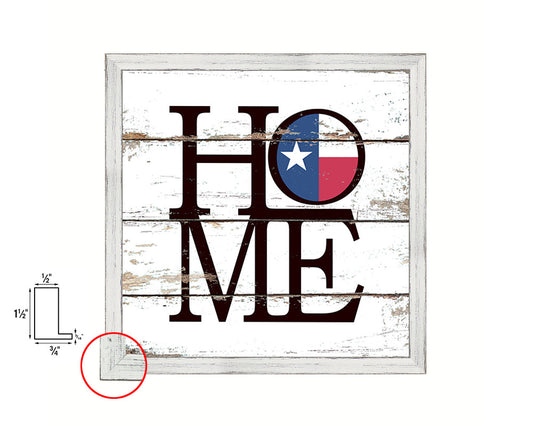 Texas State Flag Home Sign Framed Print Decor Wall Art Gifts