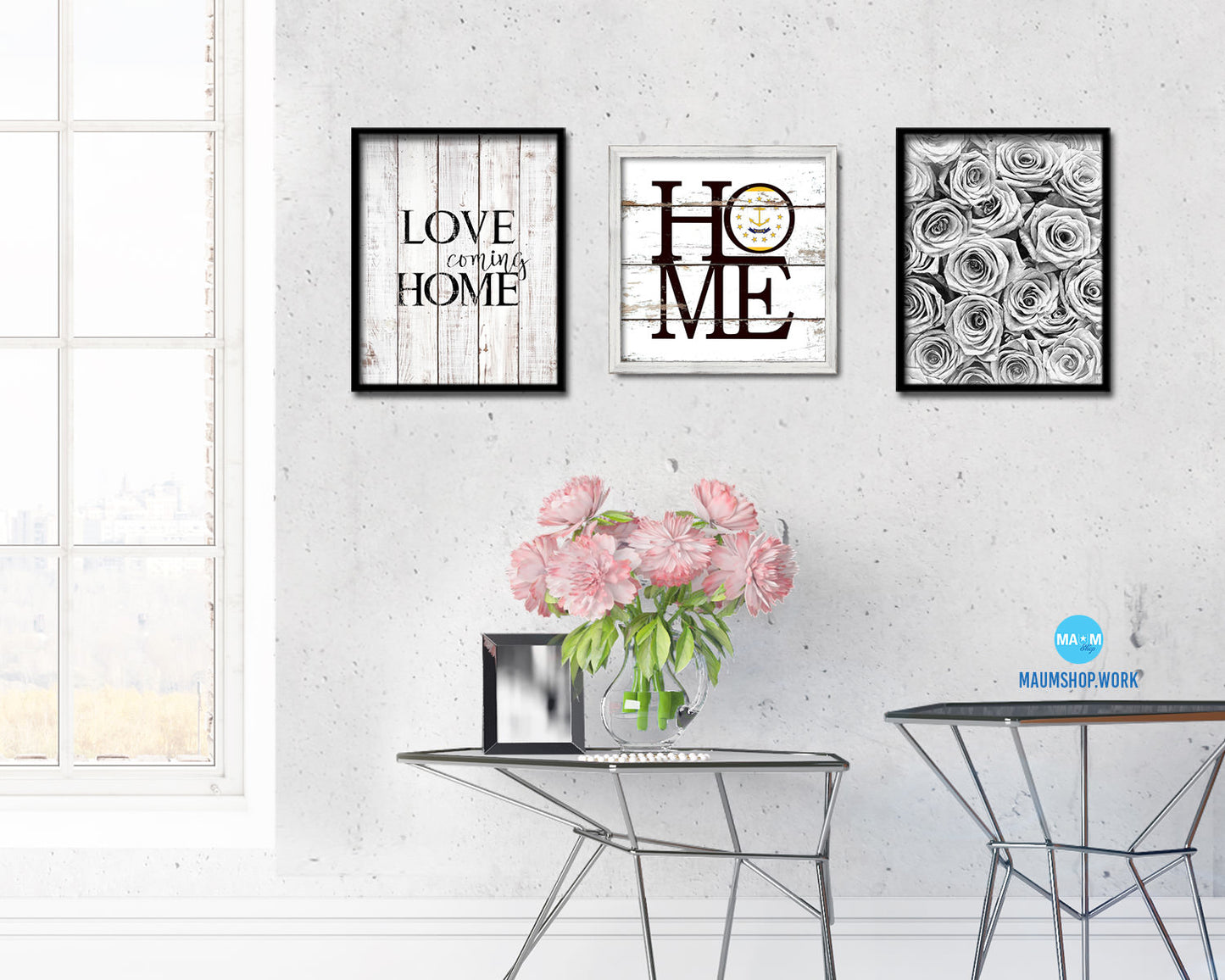 Rhode Island State Flag Home Sign Framed Print Decor Wall Art Gifts