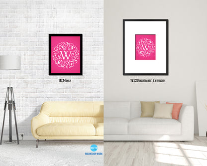 Letter W Personalized Mandela Monogram Framed Prints Wall Art