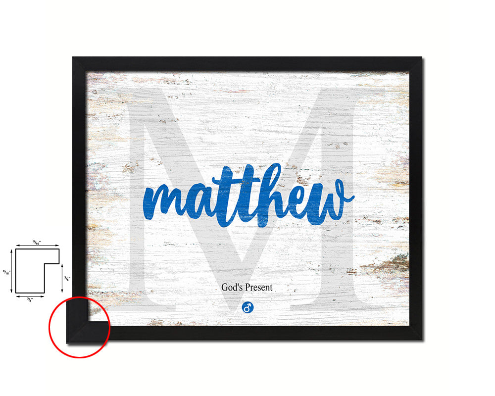 Matthew Personalized Bible Name Plate Framed Print Art Kids Baby Room Wall Decor Gifts