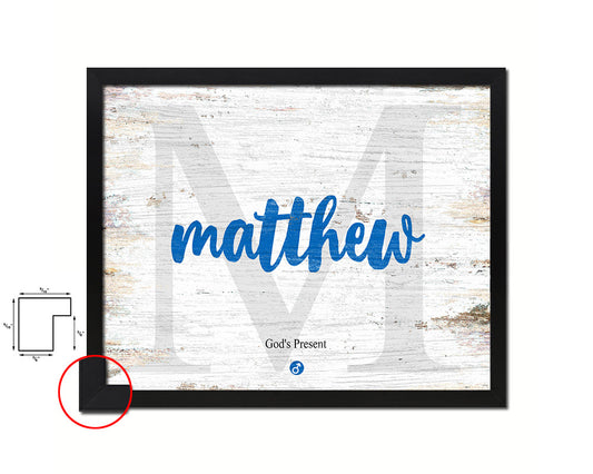 Matthew Personalized Bible Name Plate Framed Print Art Kids Baby Room Wall Decor Gifts