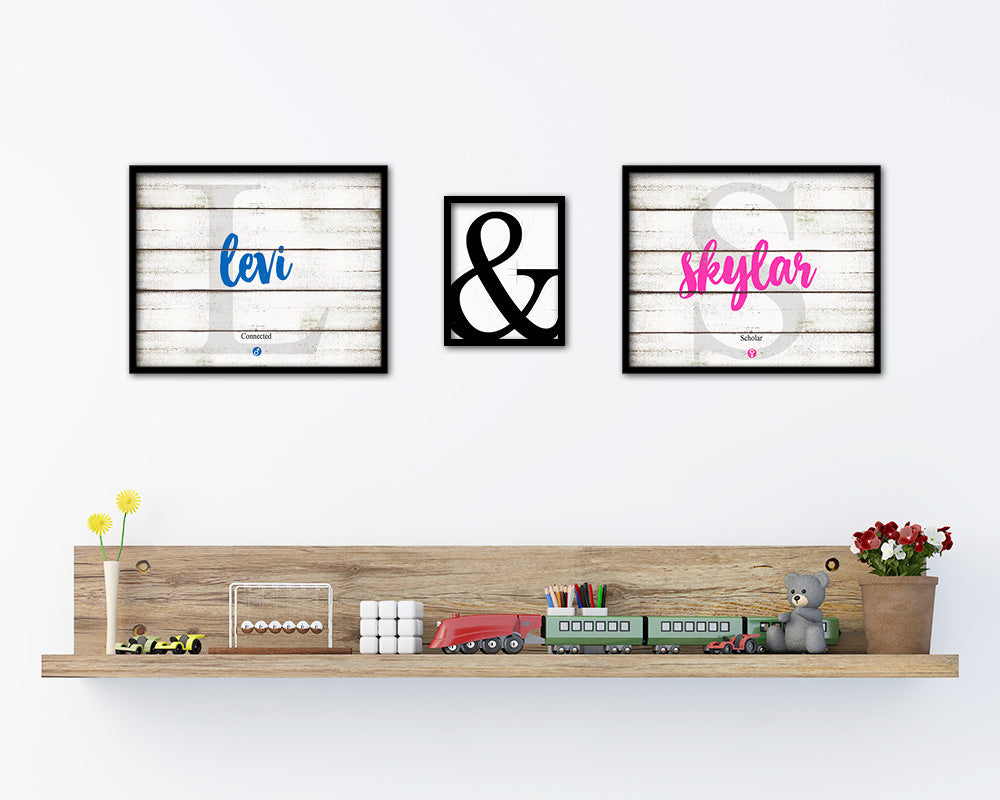 Levi Personalized Bible Name Plate Framed Print Art Kids Baby Room Wall Decor Gifts