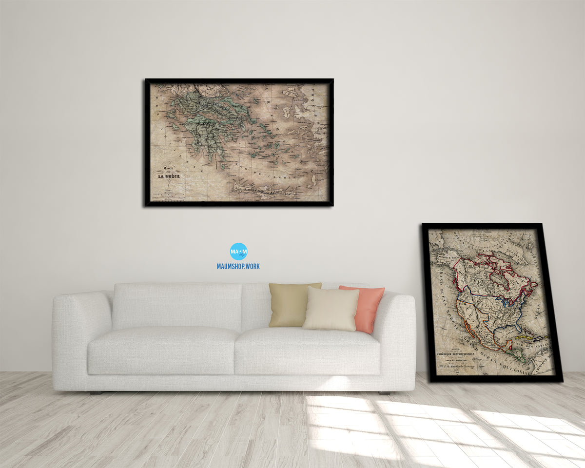 Europe Historical Map Framed Print Art Wall Decor Gifts