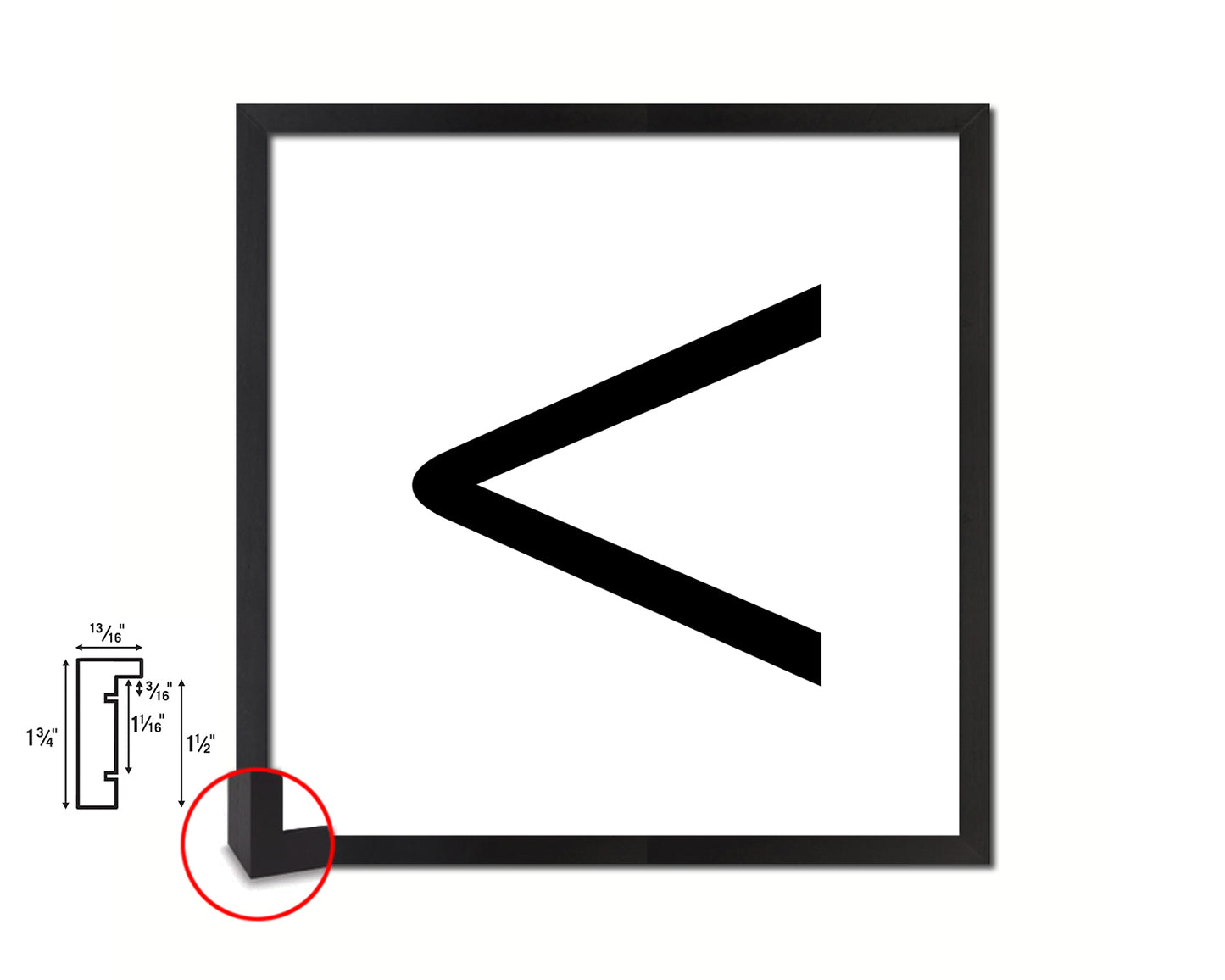 Angle Brackets Open Punctuation Symbol Framed Print Home Decor Wall Art Teacher Gifts