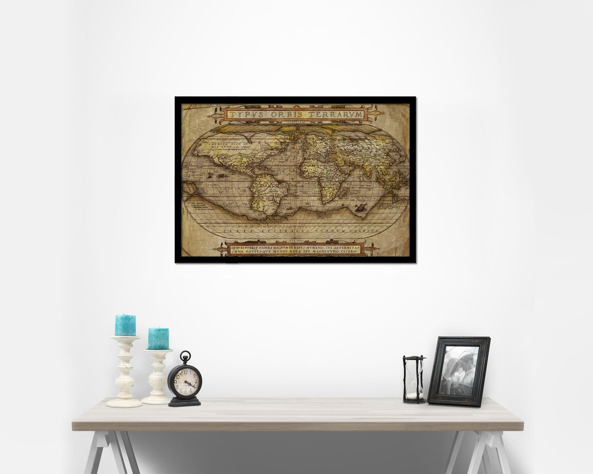 World Ocean Currents 1872 Historical Map Framed Print Art Wall Decor Gifts