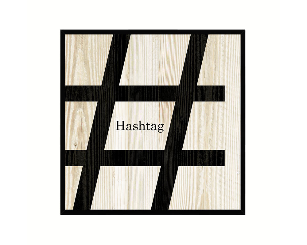 Hashtag Punctuation Symbol Framed Print Home Decor Wall Art Teacher Gifts