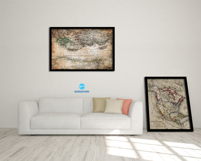 Eastern Mediterranean Antique Map Framed Print Art Wall Decor Gifts