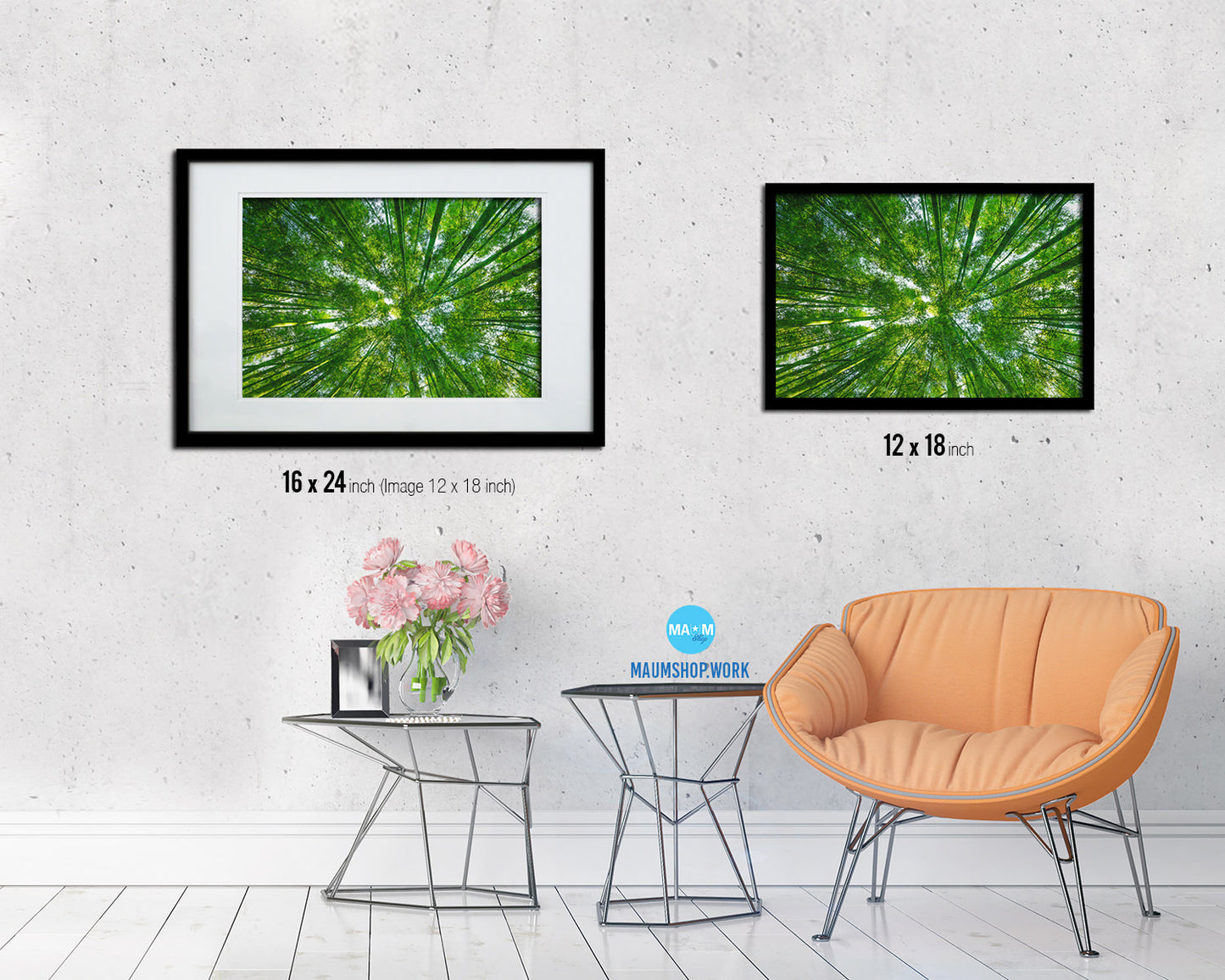 Forest Bamboo Landscape Painting Print Art Frame Home Wall Decor Gifts