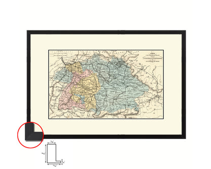 Bavaria Germany Old Map Framed Print Art Wall Decor Gifts