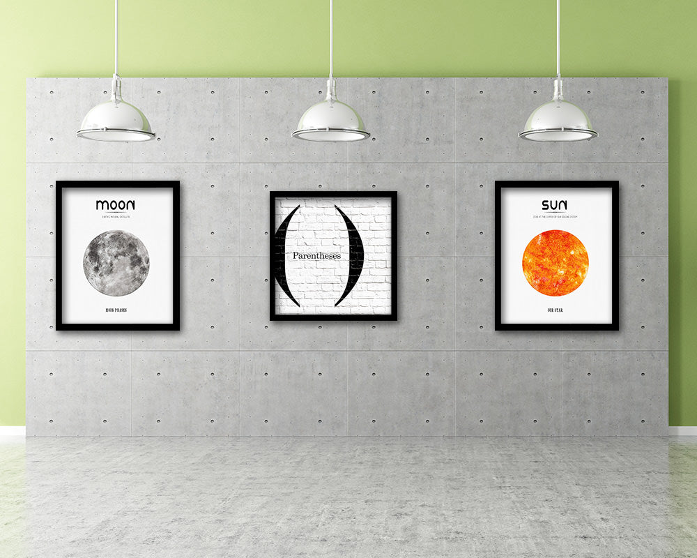 Parentheses Punctuation Symbol Framed Print Home Decor Wall Art Teacher Gifts