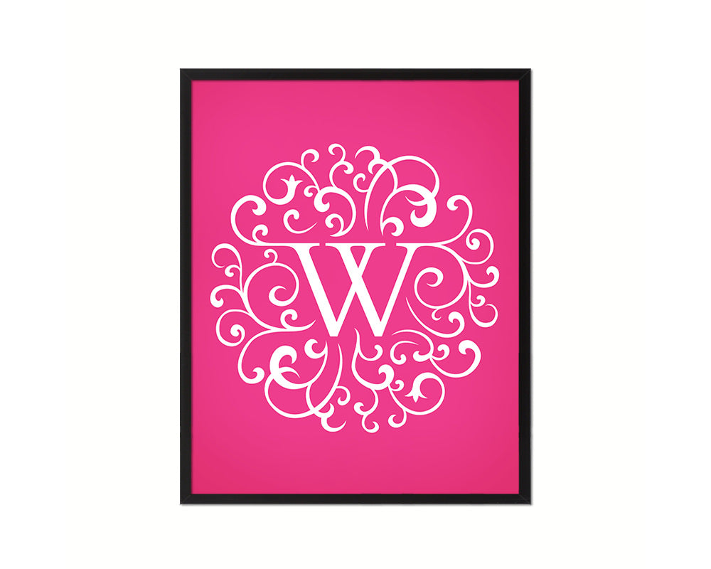 Letter W Personalized Mandela Monogram Framed Prints Wall Art