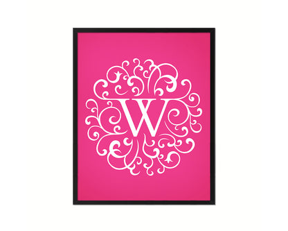 Letter W Personalized Mandela Monogram Framed Prints Wall Art