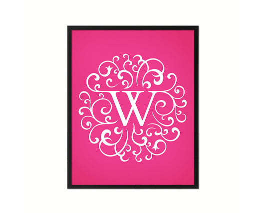 Letter W Personalized Mandela Monogram Framed Prints Wall Art