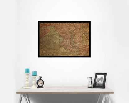 Maryland Circa Vintage Map Framed Print Art Wall Decor Gifts