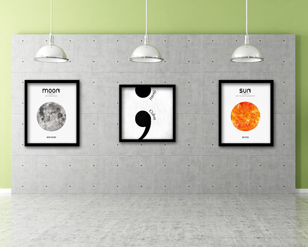 Semicolon Punctuation Symbol Framed Print Home Decor Wall Art Teacher Gifts