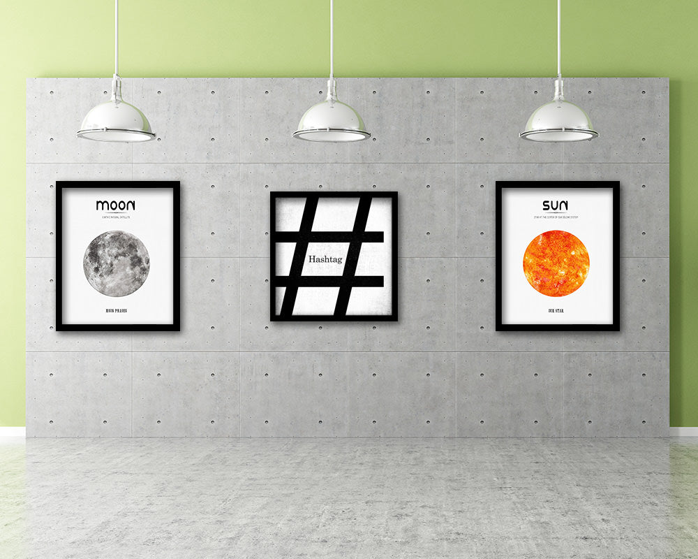 Hashtag Punctuation Symbol Framed Print Home Decor Wall Art Teacher Gifts