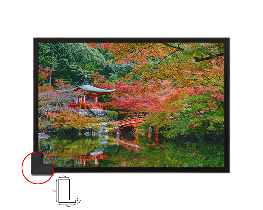 Kyoto Japan Daigoji Temple Autumn Landscape Painting Print Art Frame Home Wall Decor Gifts
