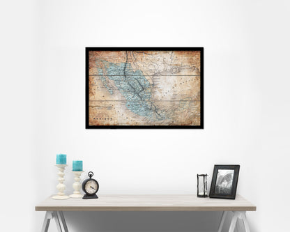 Mexico Antique Map Framed Print Art Wall Decor Gifts