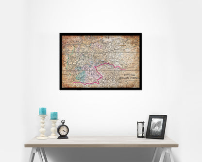 Prussia Germany Antique Map Framed Print Art Wall Decor Gifts