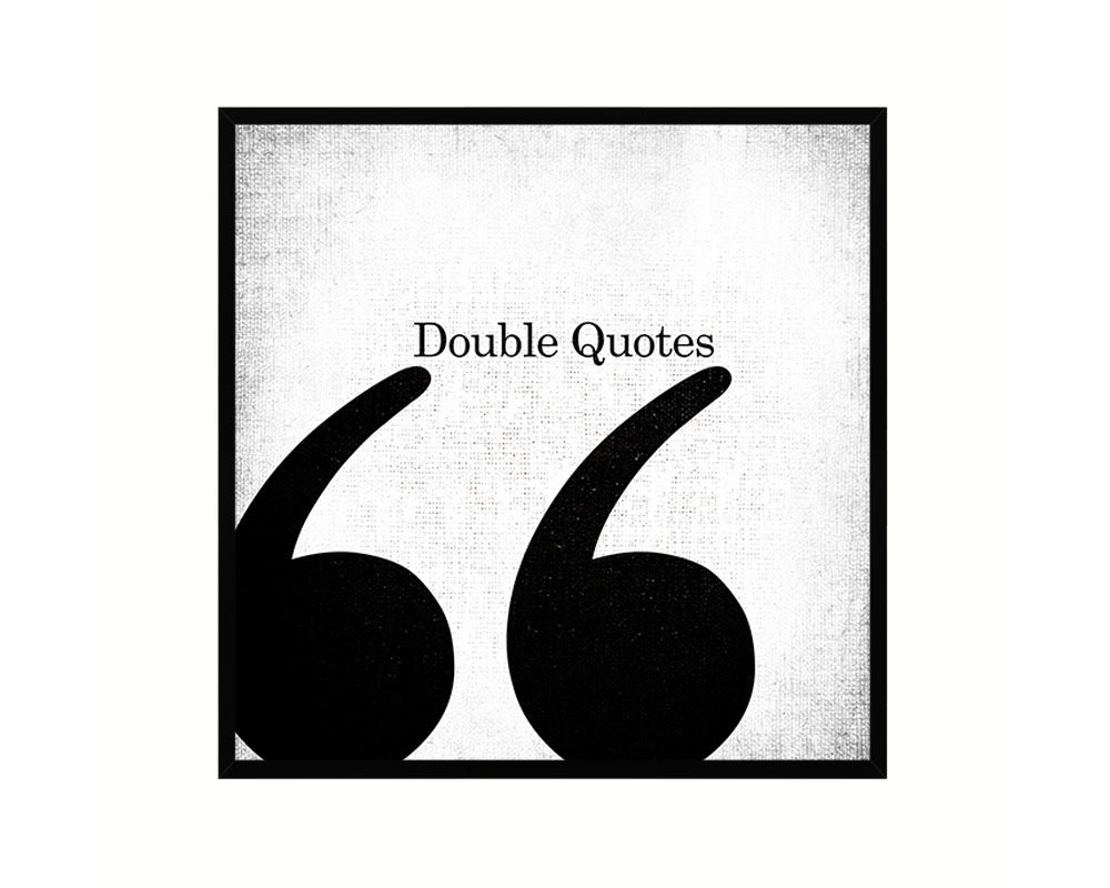 Double Quotes Punctuation Symbol Framed Print Home Decor Wall Art Teacher Gifts