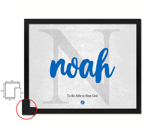 Noah Personalized Bible Name Plate Framed Print Art Kids Baby Room Wall Decor Gifts