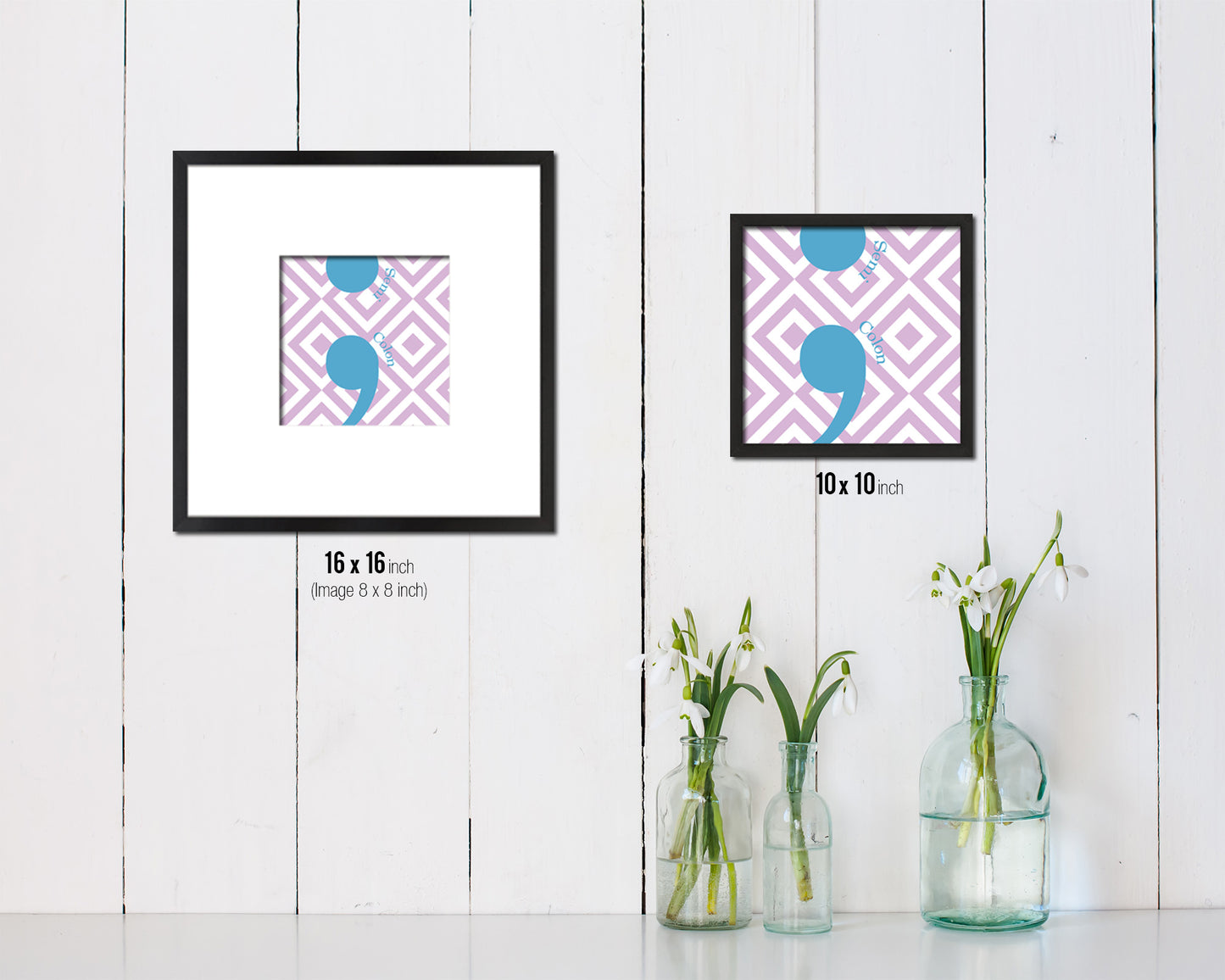 Semicolon Punctuation Symbol Framed Print Home Decor Wall Art Teacher Gifts
